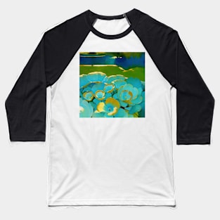 Gilded Flowers by a Lake Baseball T-Shirt